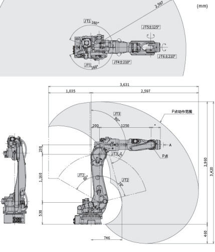 BX100L Kawasaki Водостойкая роботизированная рука OEM Использование для монтажа, обработки, сварки
