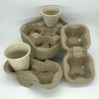Os portadores do copo de papel de Tray Biodegradable Pulp 2&4 do copo de café para levam embora o transporte