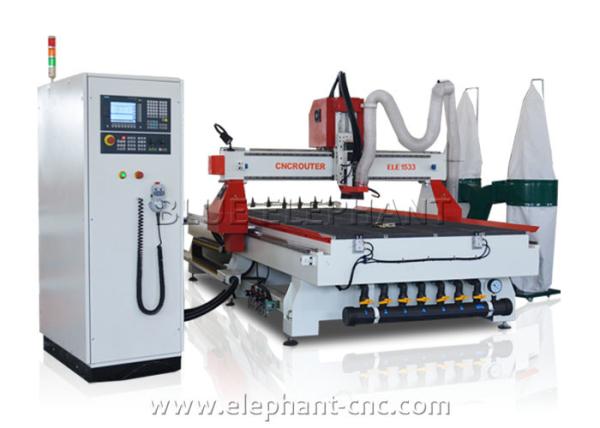Italy 9kw air cooling spindle , Japan YASKAWA servo 1533 dust collector cnc router wood machine with vacuum system