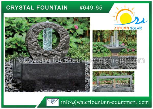 Decorative Feng Shui Cast Stone Garden Fountains With Crystal Glass Column