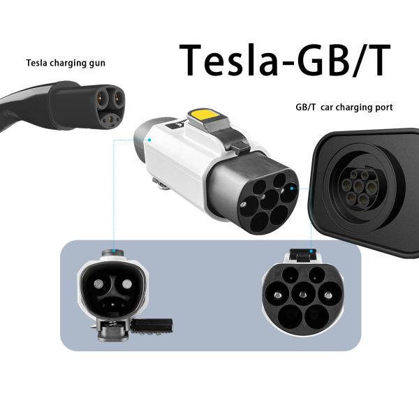 GBT Electric Portable Charging Station 220v Car side Plug 7KW 32A Tesla to GBT EV Charger Converter Single Phase Adapter