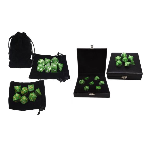 Green Marble Natural Resin RPG Dice Multi - Noodle Dnd Dice Set