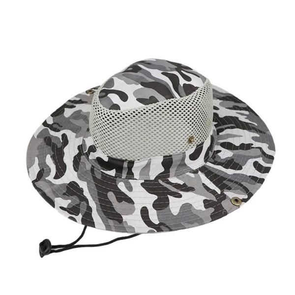 Outdoor Camo Camouflage Fisherman Bucket Hat With Custom Logo Hunting Hiking Bucket Cap