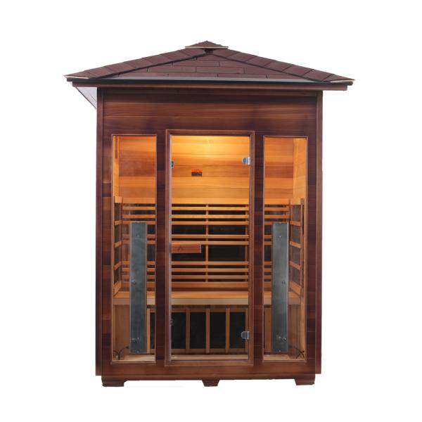 Canadian Hemlock Wooden 3 Person Outdoor Dry Sauna With Windows