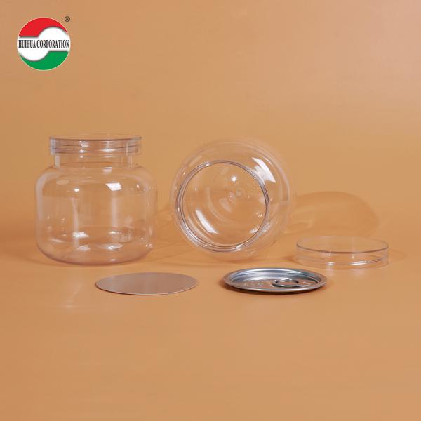 500ML PET Bottle Plastic Clear Cylinder Sealed Jar With Screw Lid HYP500-40g