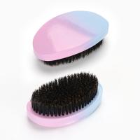 Logotipo personalizado 360 Wave Brush PU Gradiente Brilhante Suave Médio Bristle Madeira Curva