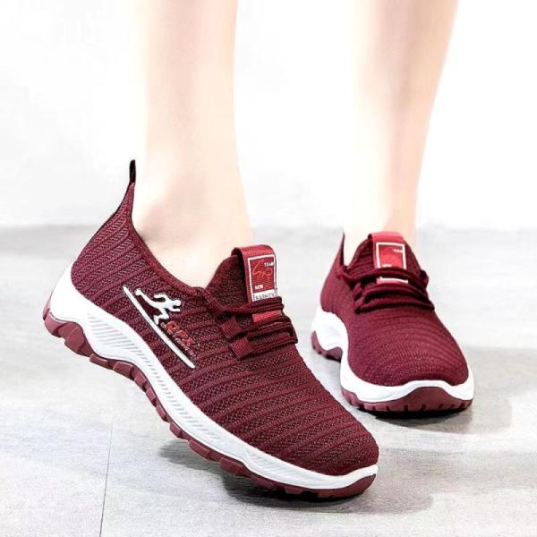 daily Ladies Flyknit Sport Shoes breathable Knitted Upper Sports Shoes