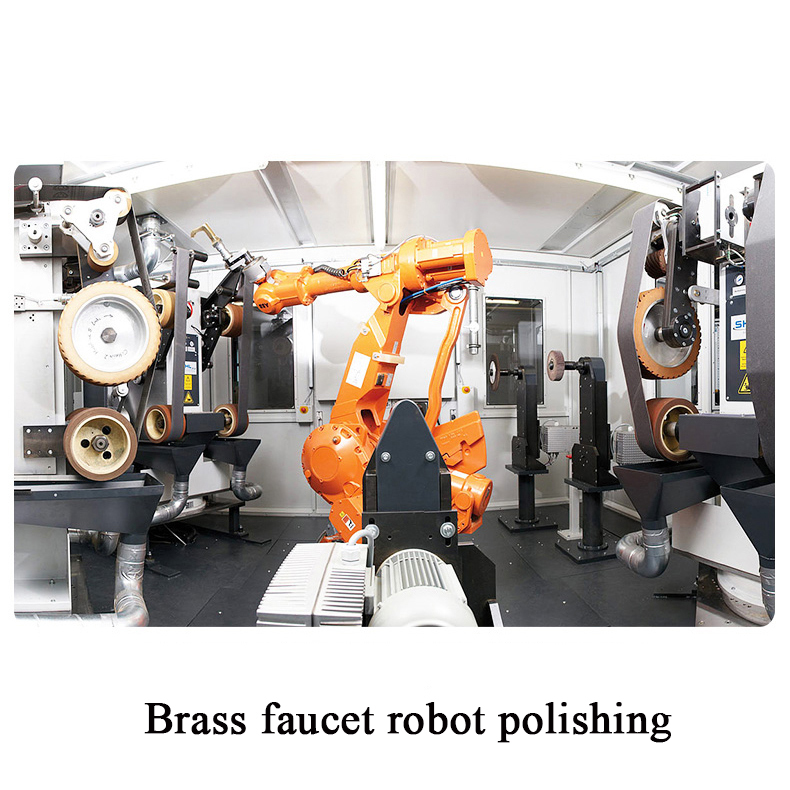 Robot Polishing Machine for Bathroom Shower Faucet Automatic Copper Brass Grinding Buffing Line