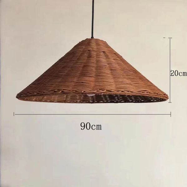 farmhouse light bar dining lights Minimalist Brown Beige Retro wicker pendant light(WH-WP-96)