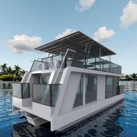 Construction robuste Pontoon de luxe bateau maison en aluminium conception sur mesure