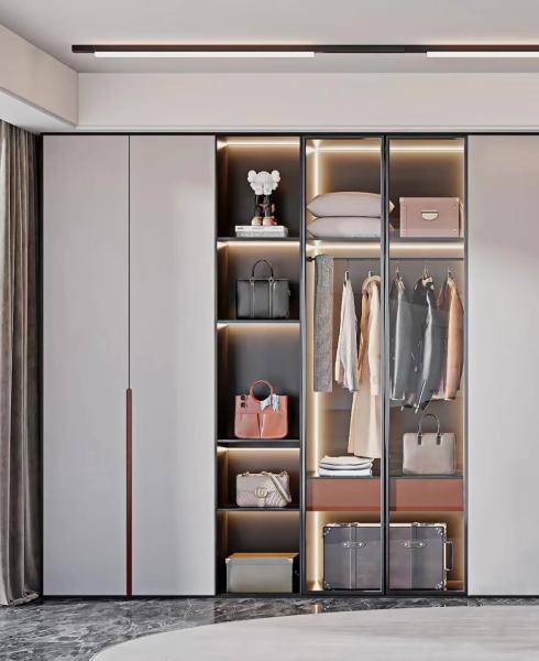 Light Hotel Room Cabinets Modern Hotel Wardrobe Rock Plate 2*0.6m