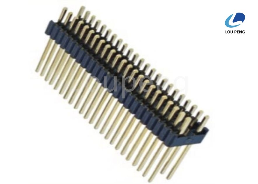 Copper Alloys Contact Pin Header Connector Utilizing Phosphor Bronze Brass Pin Material and 20 Milliohms Max Contact Resistance for Signal Connectivity