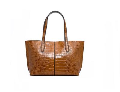 O crocodilo rachou o couro genuíno Tote Handbags