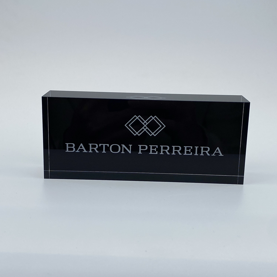 Custom Acrylic Logo Block With Silk Printing Personalized Brand Display Sign