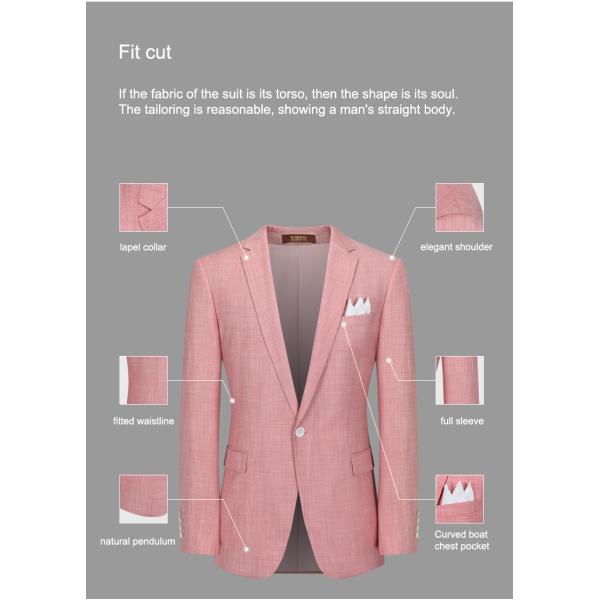 2022 Wedding Party Three Piece White Men's Suits Blazer Regular Length Woven Weaving Method
