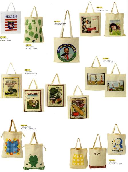 Travel bags, canvas bags and leisure backpacks