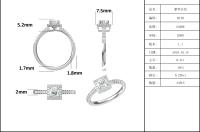 White Grandeur Custom  Square Design Moissanite Diamonds Pave Engagement  For Women Ring