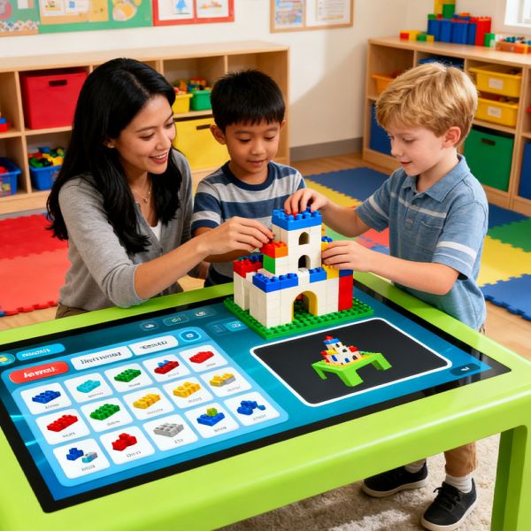 Table tactile étanche 43 pouces avec Android 11 et résolution 4K pour l'éducation interactive et les jeux des enfants