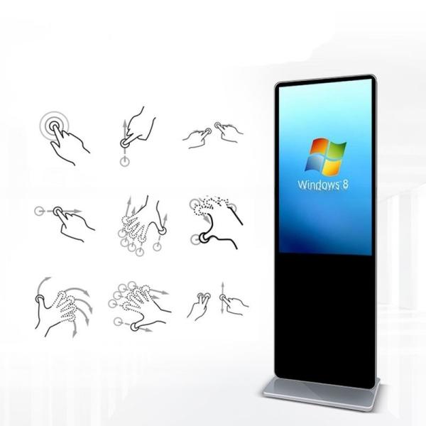 43-дюймовый поддонный стенд TFT LED LCD емкостный многоприкосновный киоск терминал самообслуживания ПК с встроенным Android или Win10/11 ПК