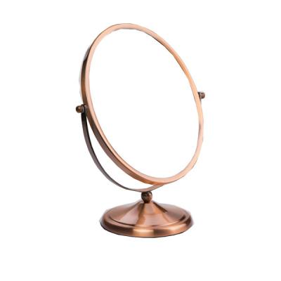 espelho cosmético ereto luxuoso da rotação 360d, espelho oval da tabela do ouro com suporte