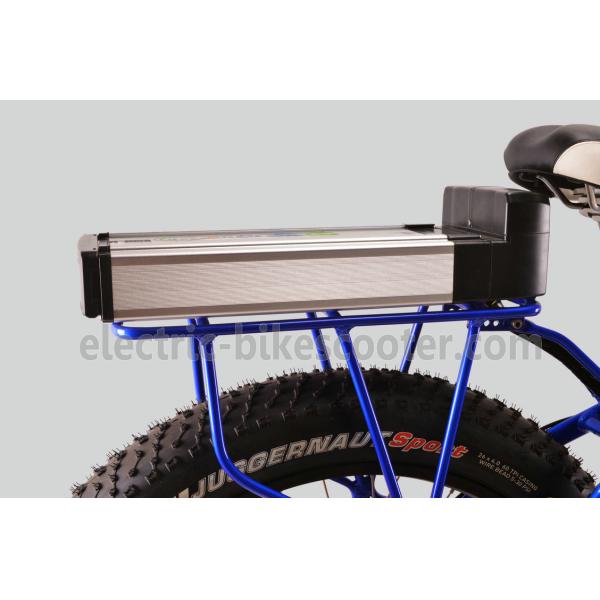 Blue Electric Fat Tire Beach Cruiser Bikes Shimano 6 Speed Snow Road