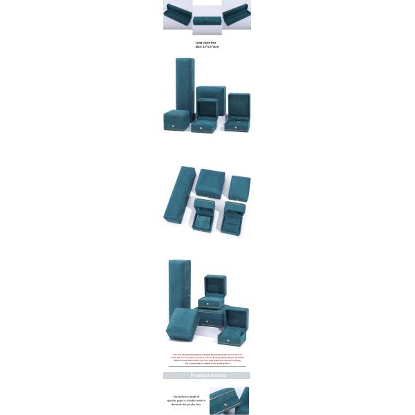 OEM ODM Box de bijoux de luxe personnalisé de haute qualité Blue Velvet Jewelry Box avec logo