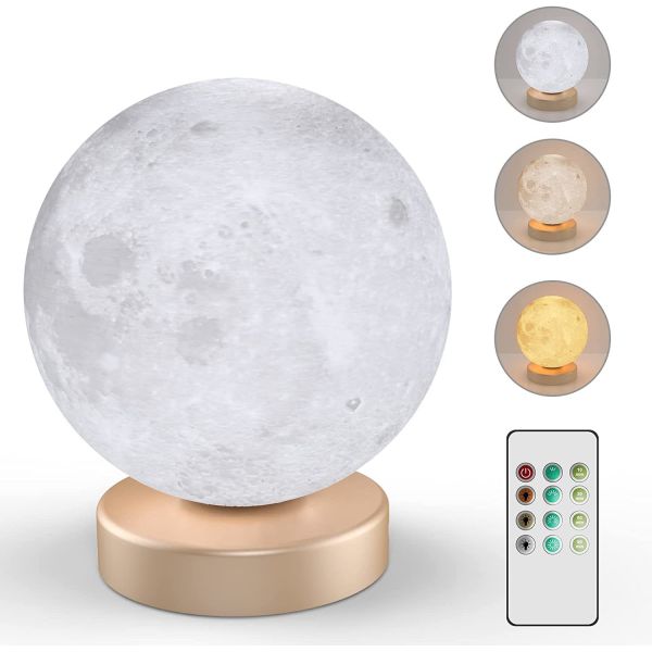 Remote Control Moon Shaped Lamp 16W LED Moon Lamp with 10000 Lux Light Therapy