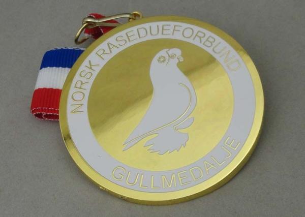 Brass Die Stamped Imitation Hard Gold Norsk Metal Medal 2.0 inch