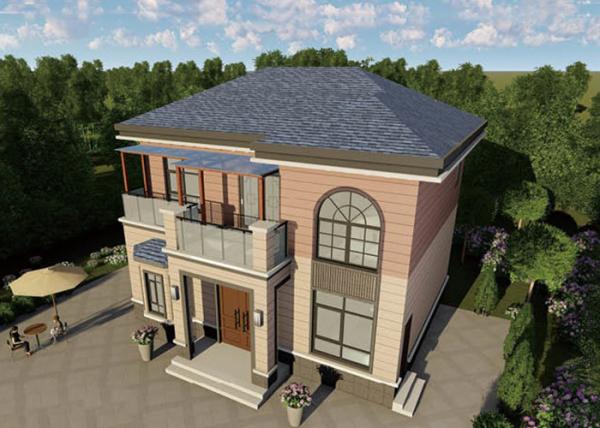 Las baldosas cerámicas suelan el chalet de acero de la casa de la luz rural reciclable prefabricada asequible del estilo