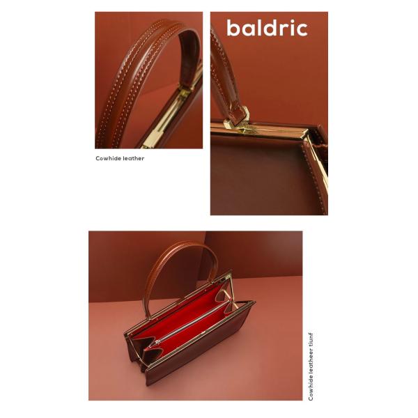 Real Leather Handbags Briefcase For Women Brown Genuine Leather Retro Handbag