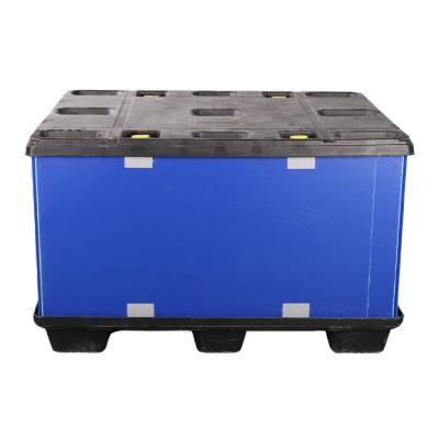 10L Capacity Collapsible Plastic Crate Customized Pallet Plastic Box Blue