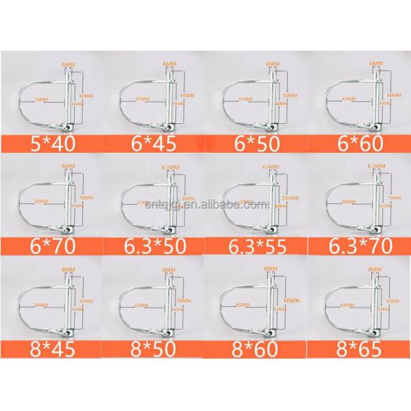 Quick-Release Pins Custom D-Type Double Wire Half Round Safety Pin Stainless Steel 201/304/316 Steam Oxide Nitride Finish