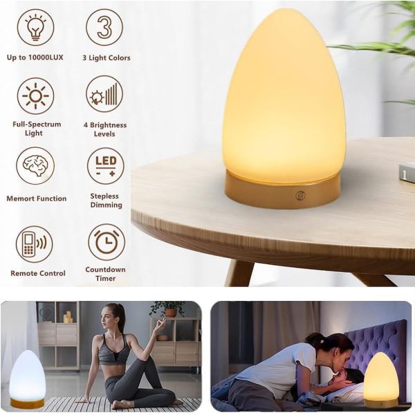 10000 Lux Sunlight Therapy Lamp Remote Control Happy Light Desk Lamp For Home And Office