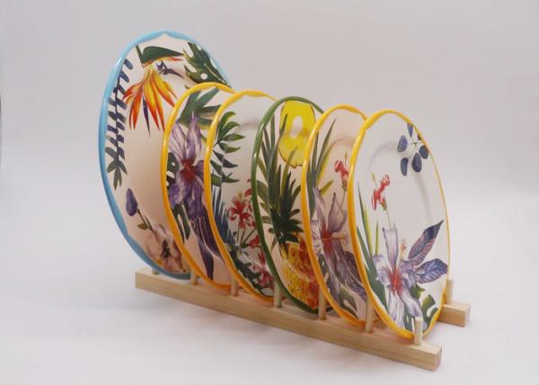 Customized Ceramic Dinner Plates , Flower Decal 8 Inch 10 Inch Dinner Plates