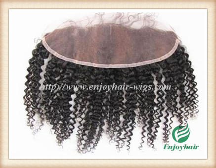 Brazilian virgin hair lace frontal 13''x4'' ,natural color deep curly 10''-24''L hairpiece