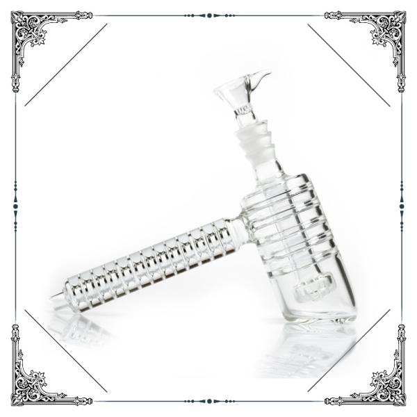 Thick Glass Hammer Bubbler Water Pipe Matrix 6 Arms Percolator Length 6.7 Inches