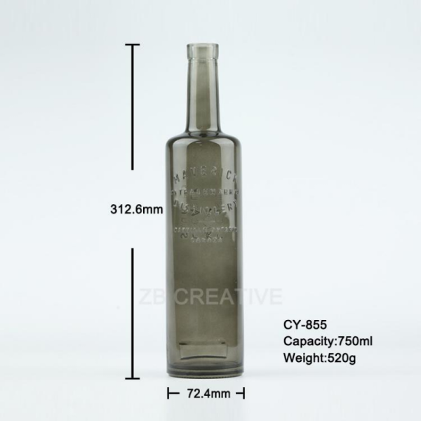 Cork Closure Empty Glass Liquor Bottles Flint 750ml Vodka Spirits 520g CY-855