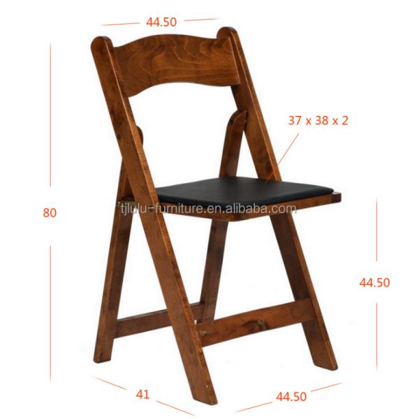 Silla plegable de madera sólida con tapicería natural nórdica moderna para restaurante Hotel Muebles de comedor Restaurante