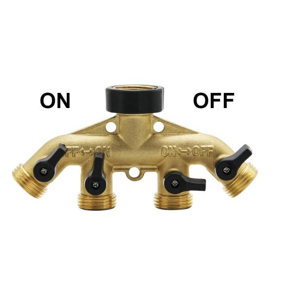 Настройка 4 Way Brass Hose Splitter Connect Fittings Garden Hose Adapter Connector