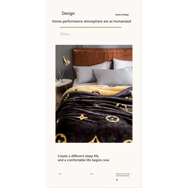 Brushed Pattern Fluffy Bedding Blankets for Winter Sublimation Luxury Blanket