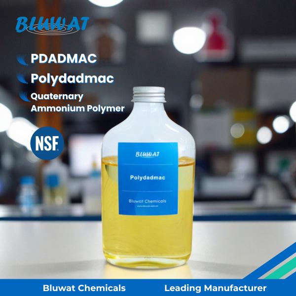 Polímero de amonio cuaternario (PolyDADMAC) Coagulante de poliamina para la clarificación de agua industrial y el acondicionamiento de lodos de aguas residuales | Bluwat Chemicals