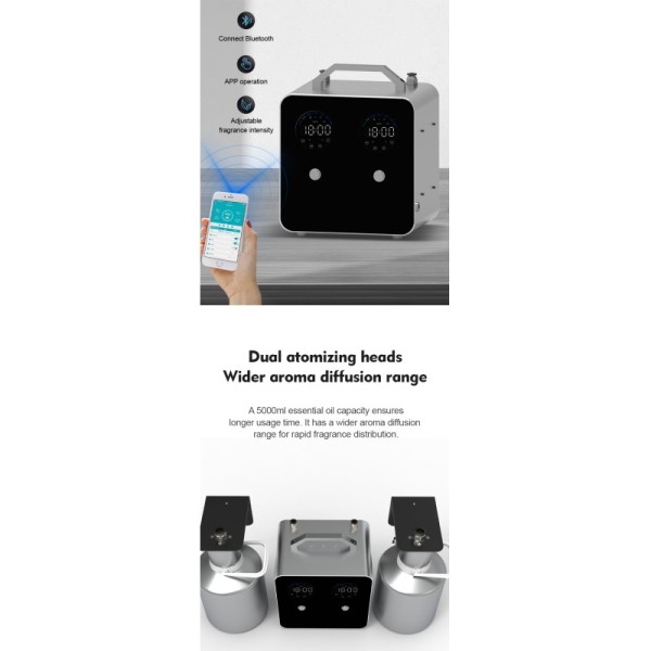 Waterless Large Area Commercial 15000CBM Scent Diffuser Machine Fragrance HVAC Aroma Diffuser 5L Bottle Electric Diffusers