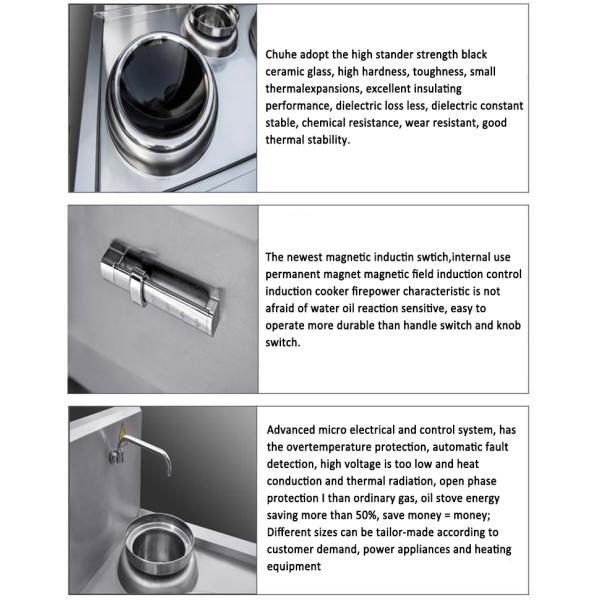 Отсутствие материала нержавеющей стали плитаа индукции пламени промышленного с 2 горелками