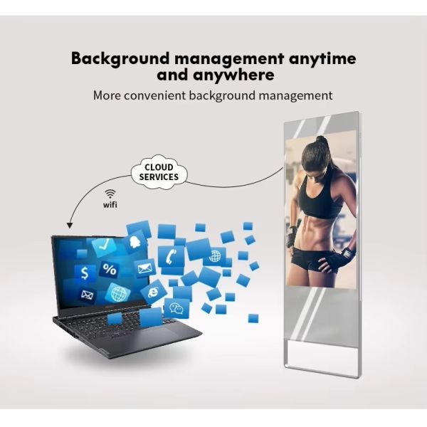 42 Inch Floor Stand Magic Mirror Digital Signage Lcd Screen Mirror Kiosk Photo Booth Advertising Display