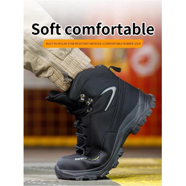 Black Green Non Slip Safety Boots Microfiber Leather Security Work Shoes