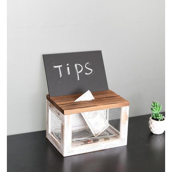 Wire Grid Design Acrylic Panel Pine Wood Ballot Donation Collector Box for Tableware