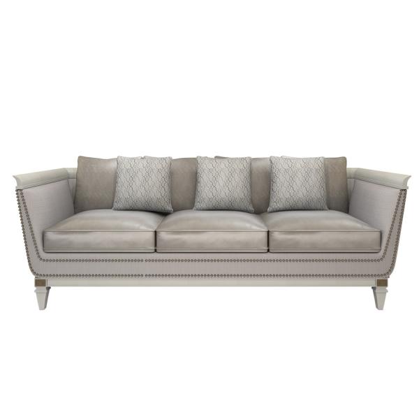 Custom made Hotel Sofa furniture of Light luxury design used Stainless steel frame with White paitning wood