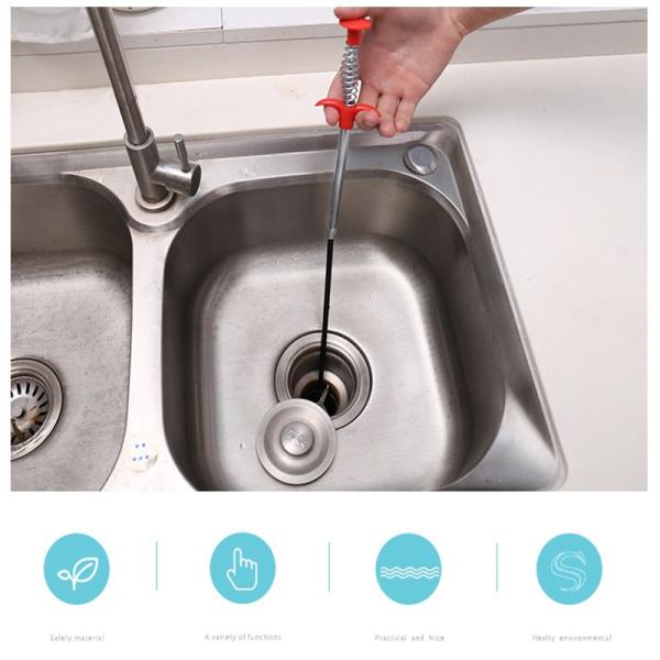 60cm Kitchen Sink Cleaning Pipe Plunger And Sewer Toilet Unclogging Tool With Handle