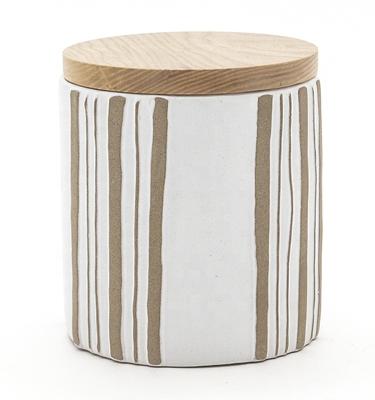 Kitchen Ceramic Coffee Storage Jars Tea Sugar Food Storage Ceramic Canister With Wood Cover