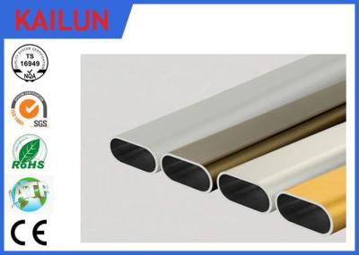 Flat Oval Aluminum Tubing , Cutting 6061 Powder Coated Aluminum Extrusion Tube